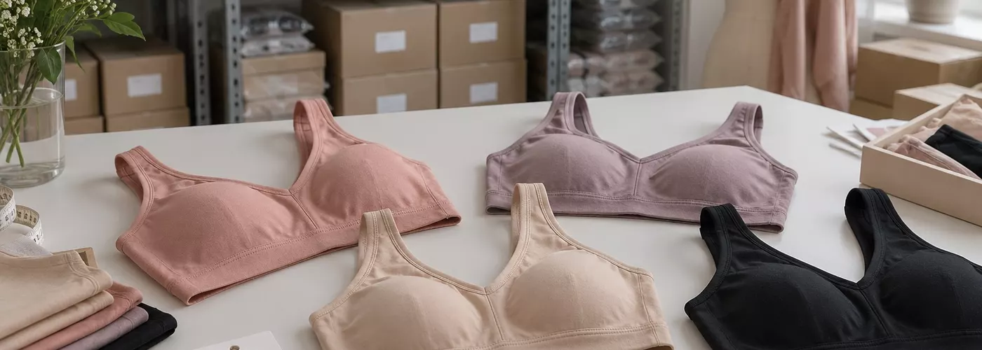 Ilustrasi pemeriksaan model bra wireless untuk stok toko