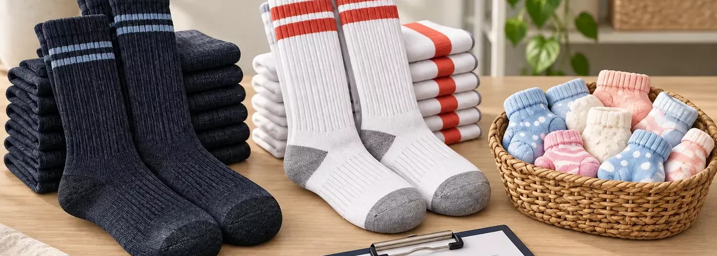 Ilustrasi bergaya foto kaos kaki seragam, olahraga, dan bayi