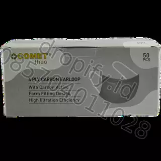 Masker COMET Theo 4 Ply Carbon (Box 50 Pcs)