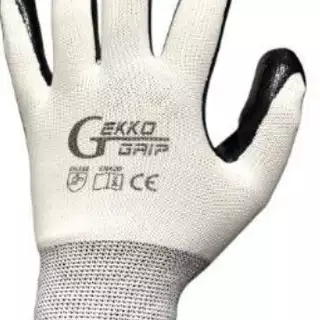 Sarung Tangan Gekko Grip Nitrile Putih Hitam