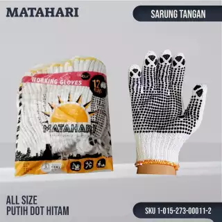 Sarung Tangan Matahari Putih Dot Hitam All Size