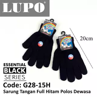Sarung Tangan Full Hitam Polos LUPO G28-15H