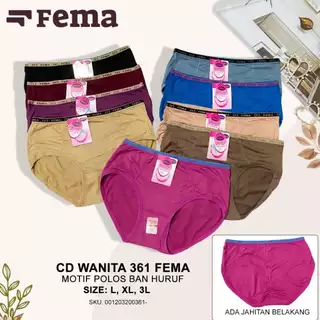 Celana Dalam Wanita FEMA 361 Ban Huruf