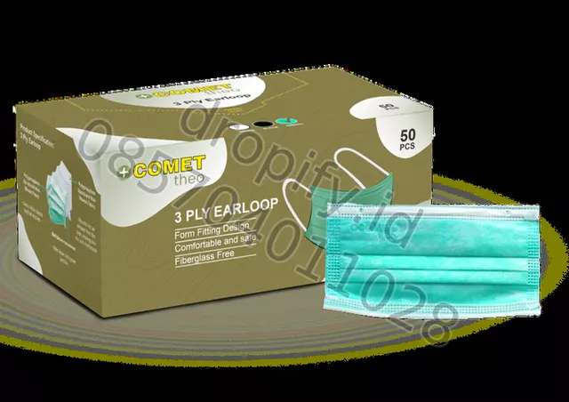 Masker COMET Theo 3 Ply Earloop (Box 50 Pcs)