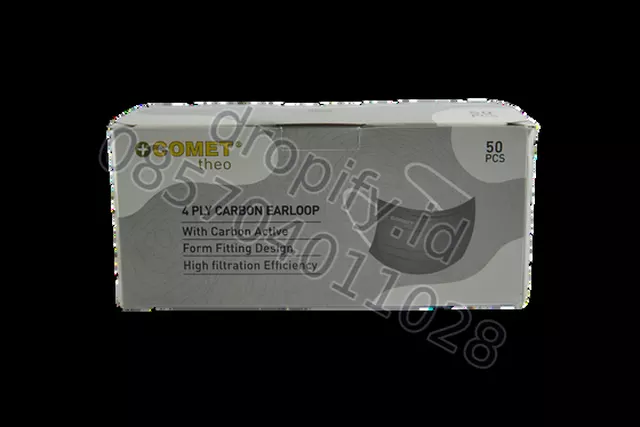 Masker COMET Theo 4 Ply Carbon (Box 50 Pcs)
