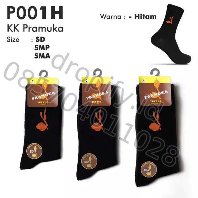 Kaos Kaki Pramuka TUYAYA P001H Hitam