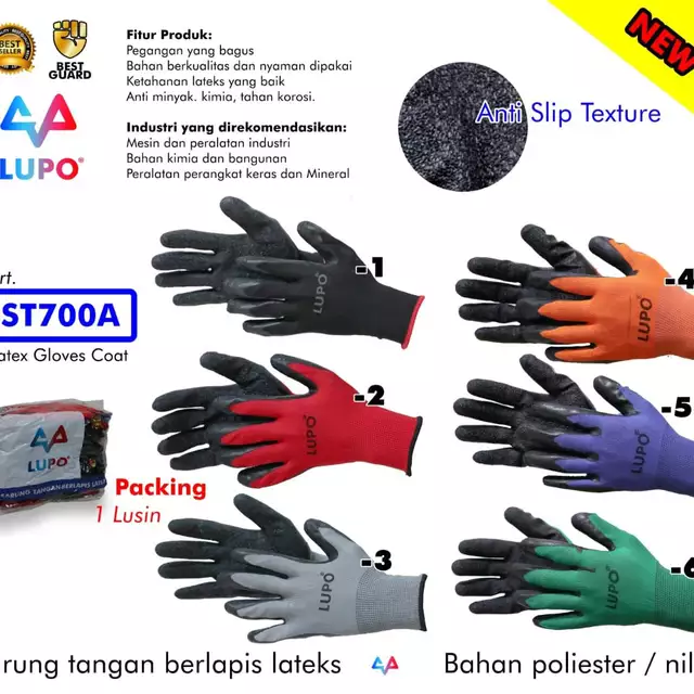Sarung Tangan Berlapis Lateks LUPO ST700A