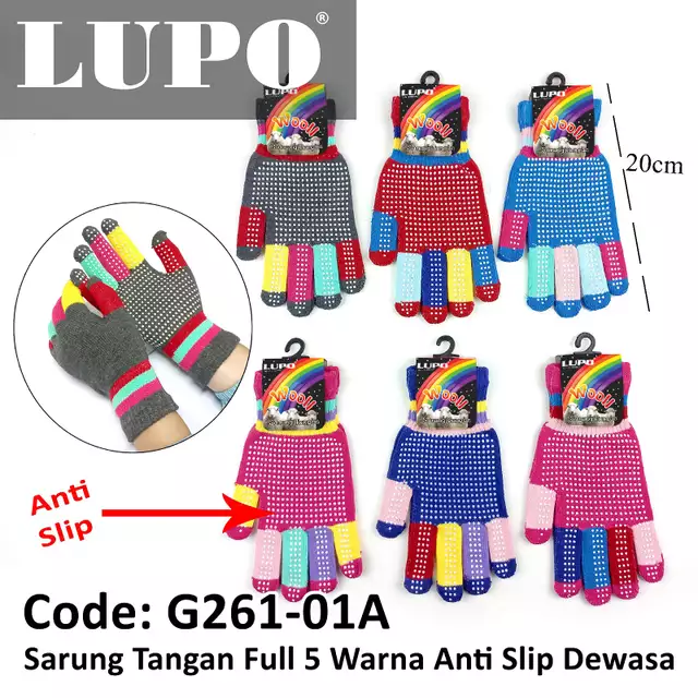 Sarung Tangan Full 5 Warna Anti Slip LUPO G261-01A