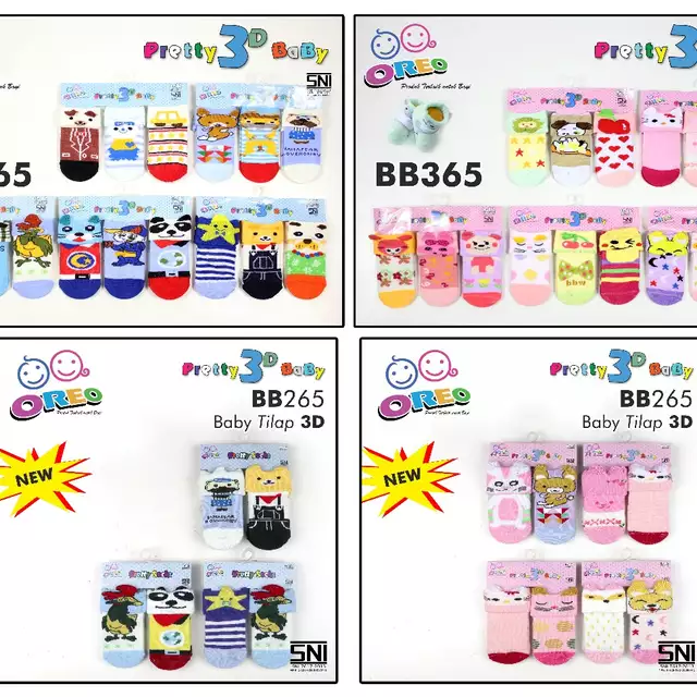 Kaos Kaki Bayi Tilap 3D OREO BB365