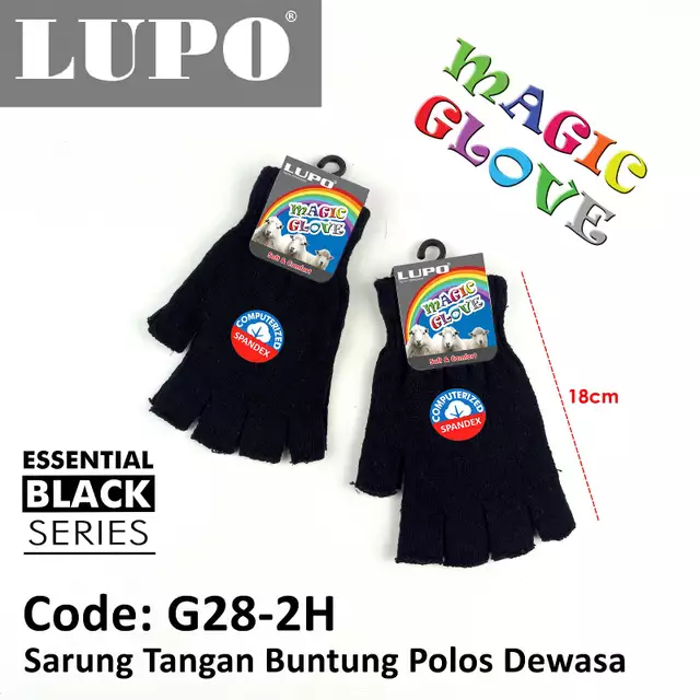 Sarung Tangan Buntung Polos Dewasa LUPO G28-2H