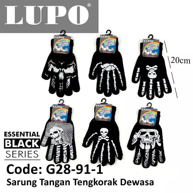 Sarung Tangan Tengkorak Dewasa LUPO G28-91-1