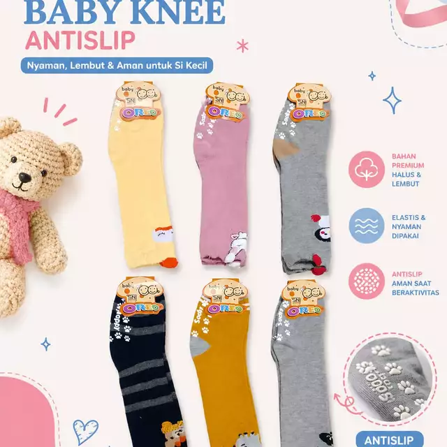 Kaos Kaki Bayi Knee Anti Slip OREO B165L