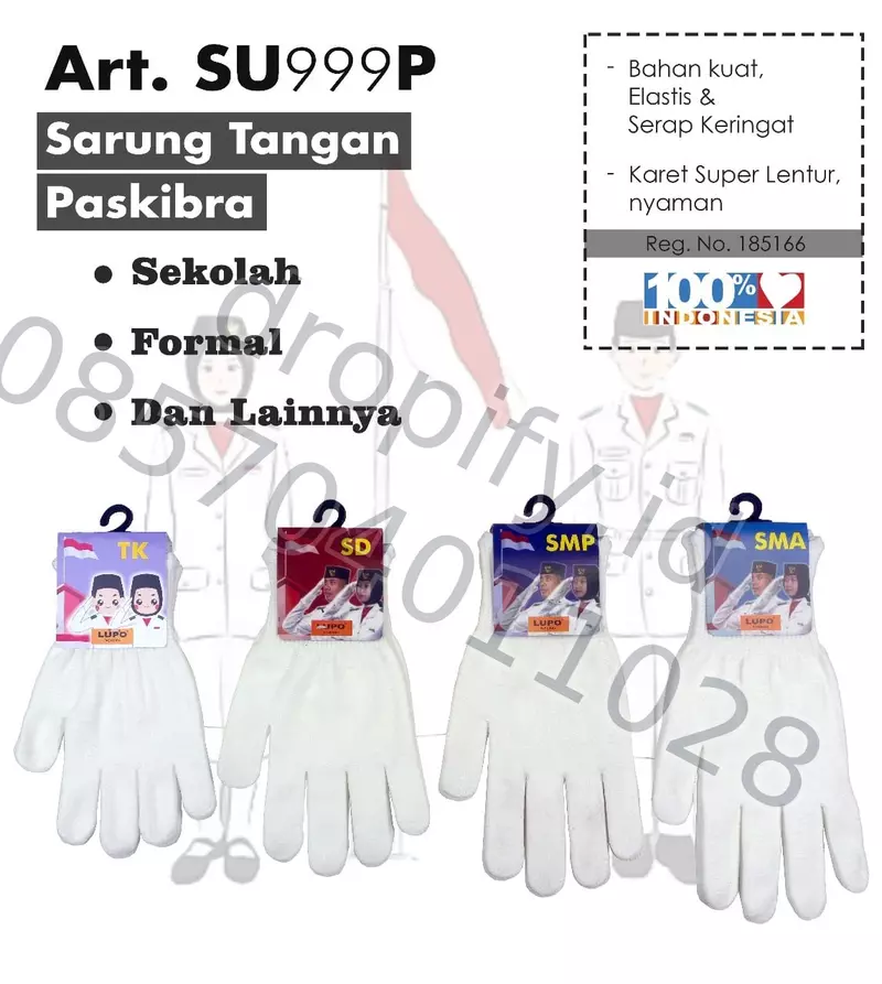 Sarung tangan paskibra putih LUPO SU999P dari Dropify