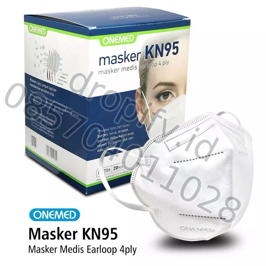 Masker OneMed KN95 4 Ply Putih (Box 20 Pcs)
