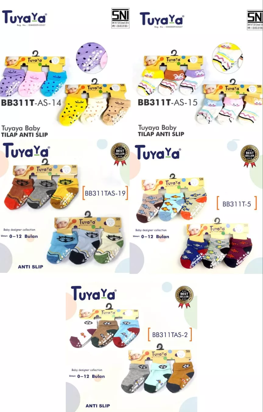 Kaos Kaki Bayi Tilap Anti Slip Tuyaya BB311TAS