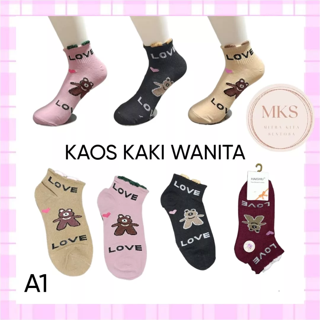 Kaos Kaki Ankle Wanita Motif 17
