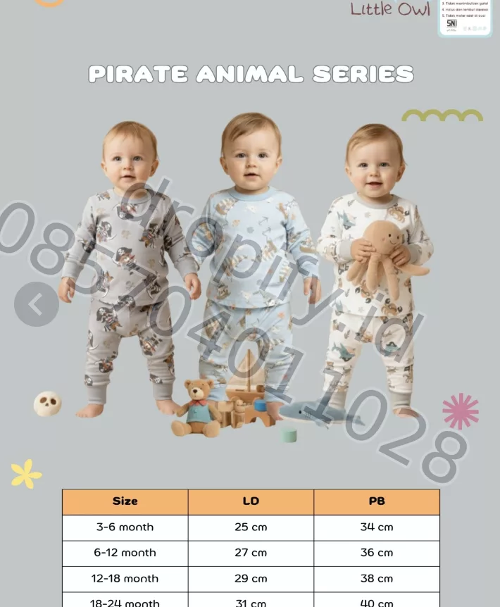 Little Owl Pirate Animal Series