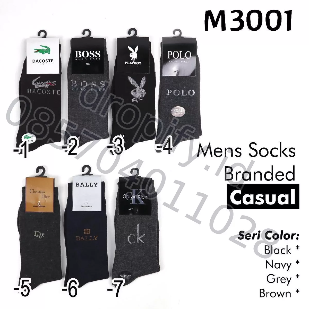 Kaos Kaki Pria Branded M3001