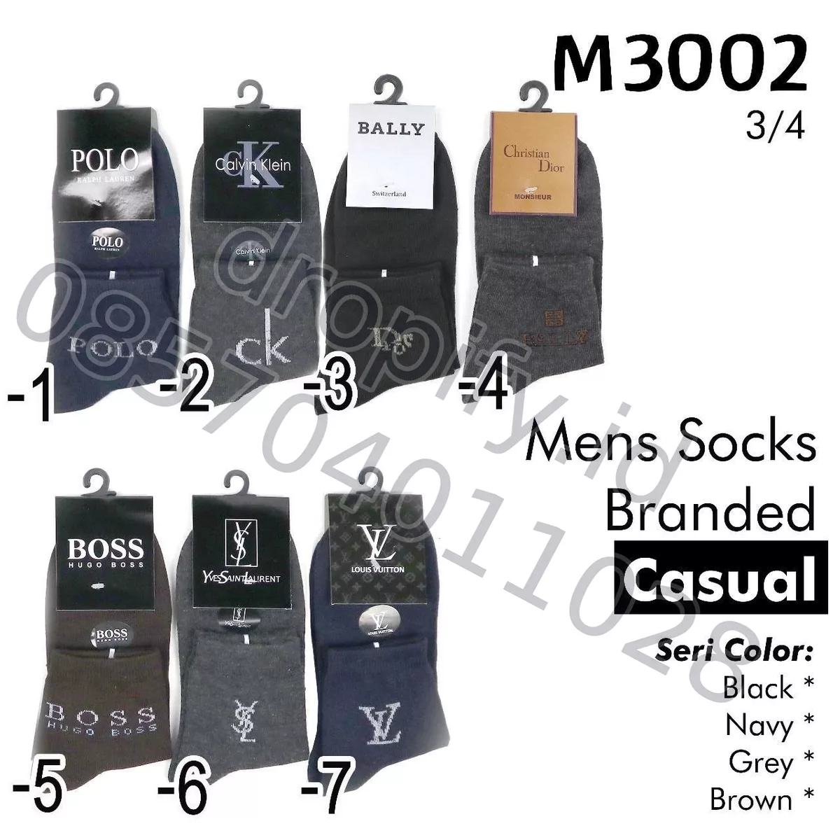 Kaos Kaki Pria Branded M3002