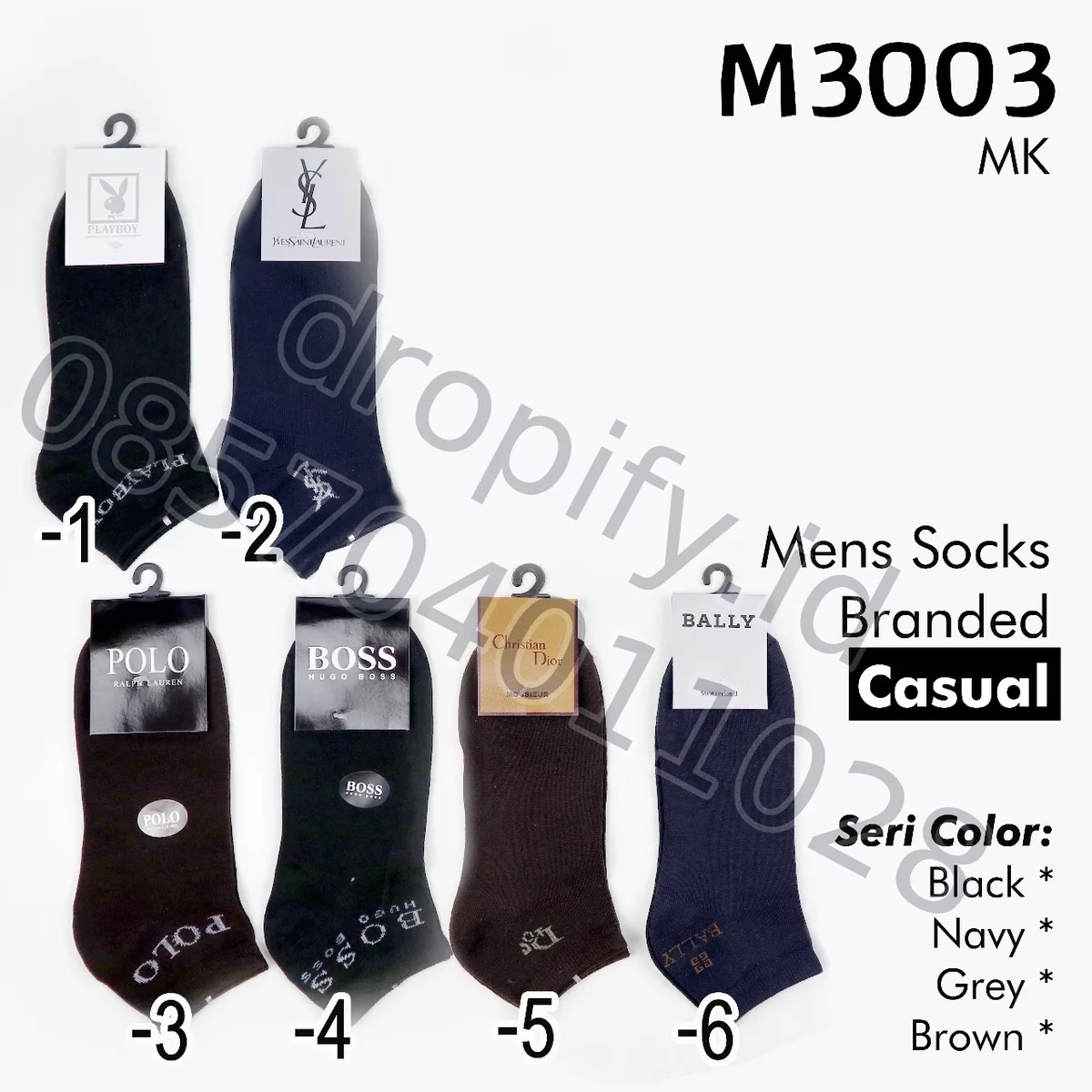 Kaos Kaki Pria Branded M3003