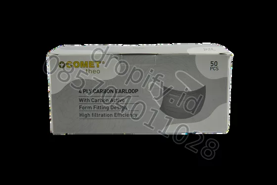 Masker COMET Theo 4 Ply Carbon (Box 50 Pcs)