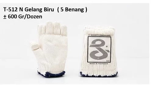 Sarung Tangan Rajut T-512 N Gelang Biru (5 Benang)