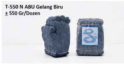 Sarung Tangan Rajut T-550 N Abu Gelang Biru