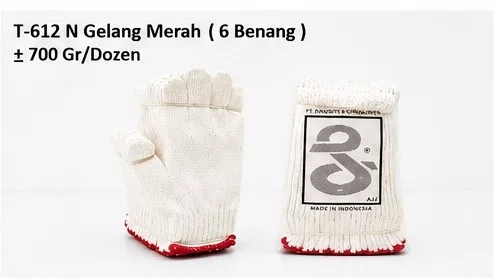 Sarung Tangan Rajut T-612 N Gelang Merah (6 Benang)