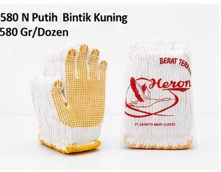 Sarung Tangan Bintik T-580 N Putih Bintik Kuning