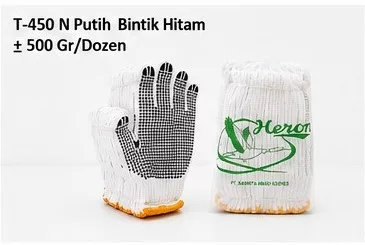 Sarung Tangan Bintik T-450 N Putih Bintik Hitam