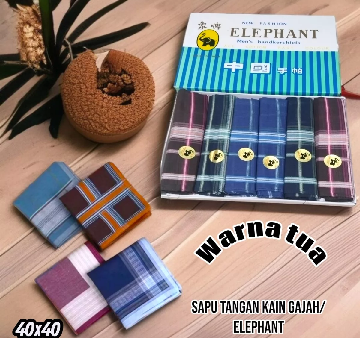 Sapu Tangan Kain Elephant 40x40 cm