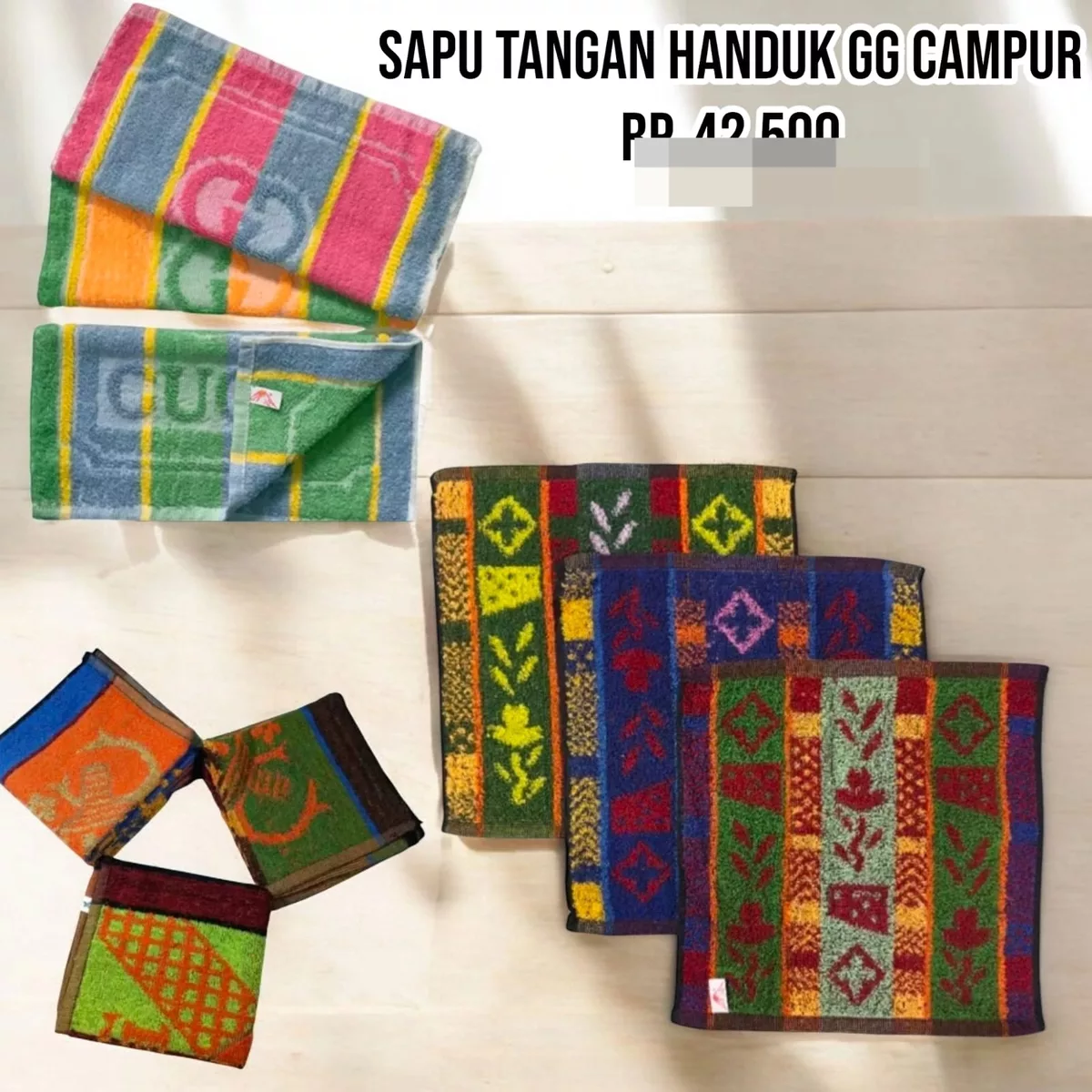 Sapu Tangan Handuk GG Campur