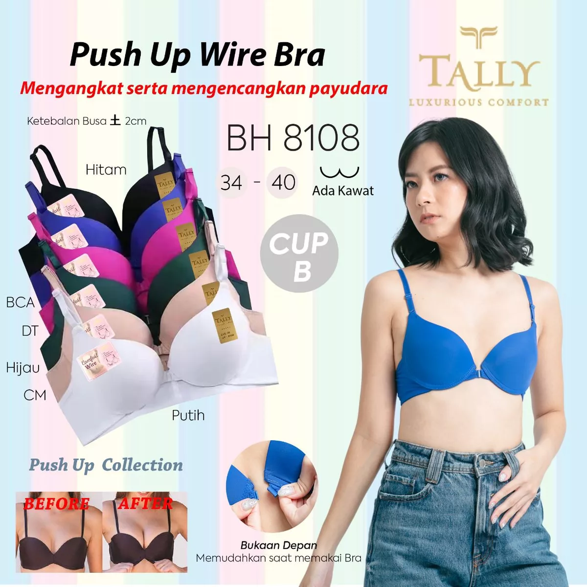 Push Up Wire Bra Tally BH 8108
