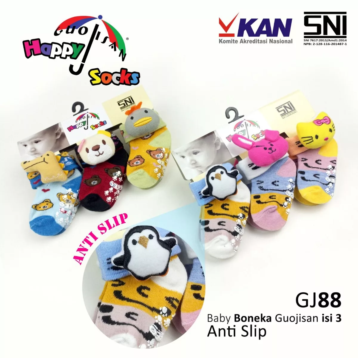 Kaos Kaki Bayi Boneka Anti Slip Guojisan GJ88