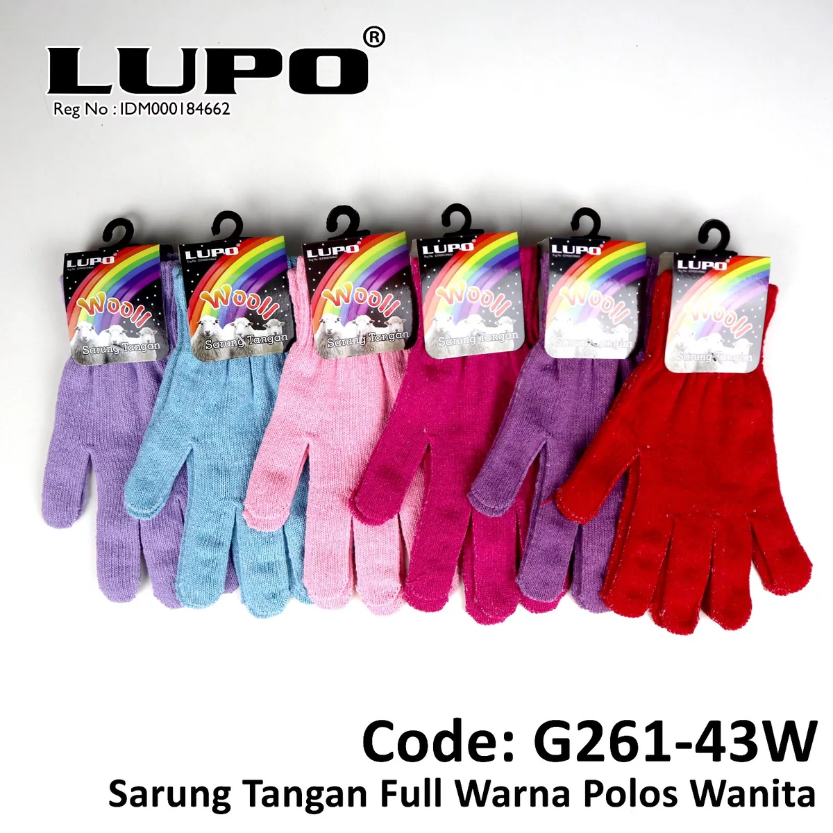 Sarung Tangan Full Warna Polos Wanita LUPO G261-43W