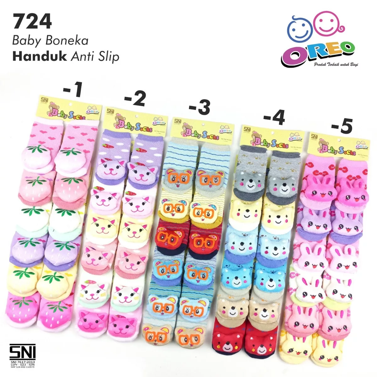 Kaos Kaki Bayi Boneka Handuk Anti Slip OREO 724