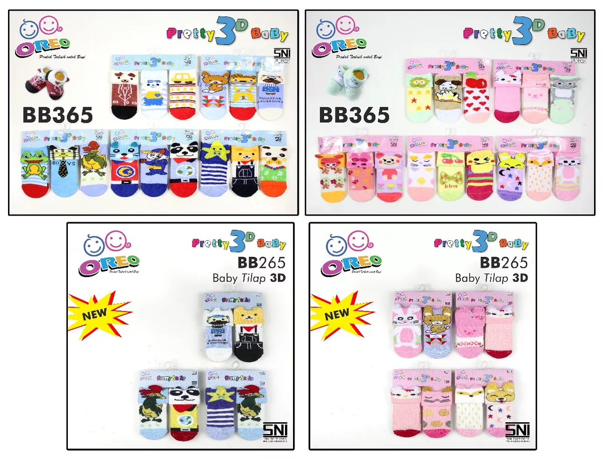 Kaos Kaki Bayi Tilap 3D OREO BB365