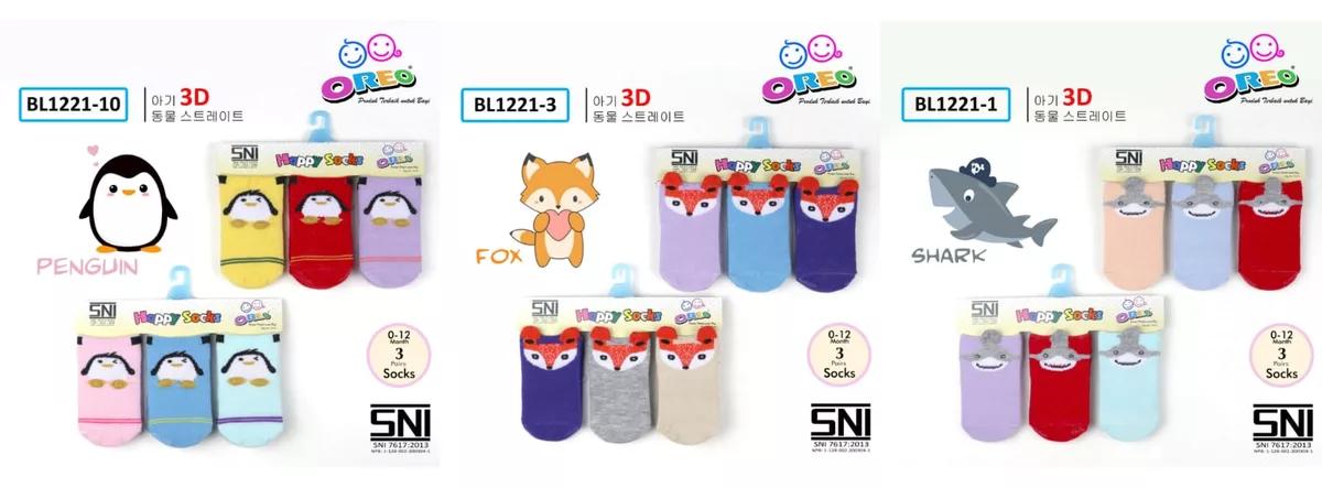 Kaos Kaki Bayi 3D OREO BL1221