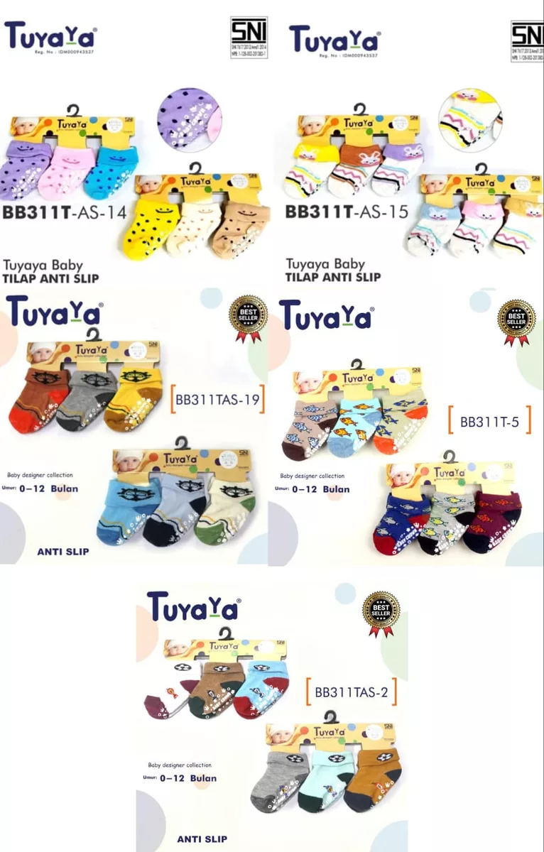 Kaos Kaki Bayi Tilap Anti Slip Tuyaya BB311TAS