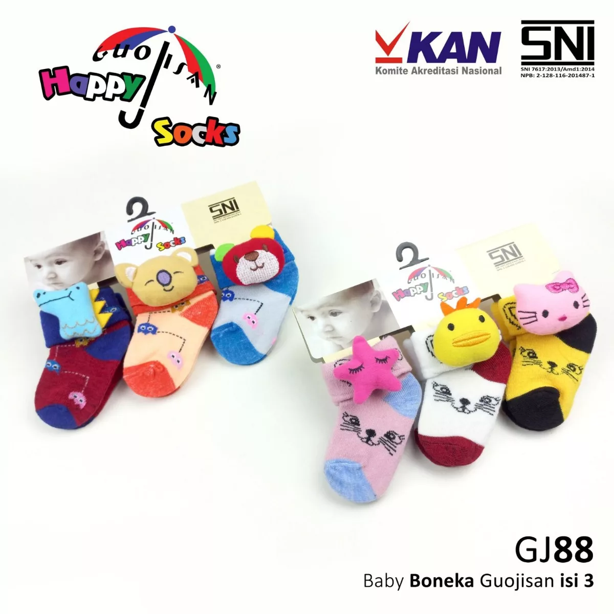 Kaos Kaki Bayi Boneka Guojisan GJ88 Isi 3