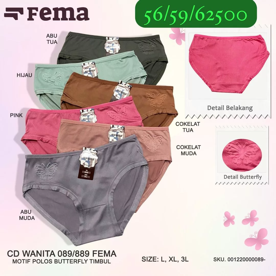 Celana Dalam Wanita FEMA 089/889 Butterfly Timbul