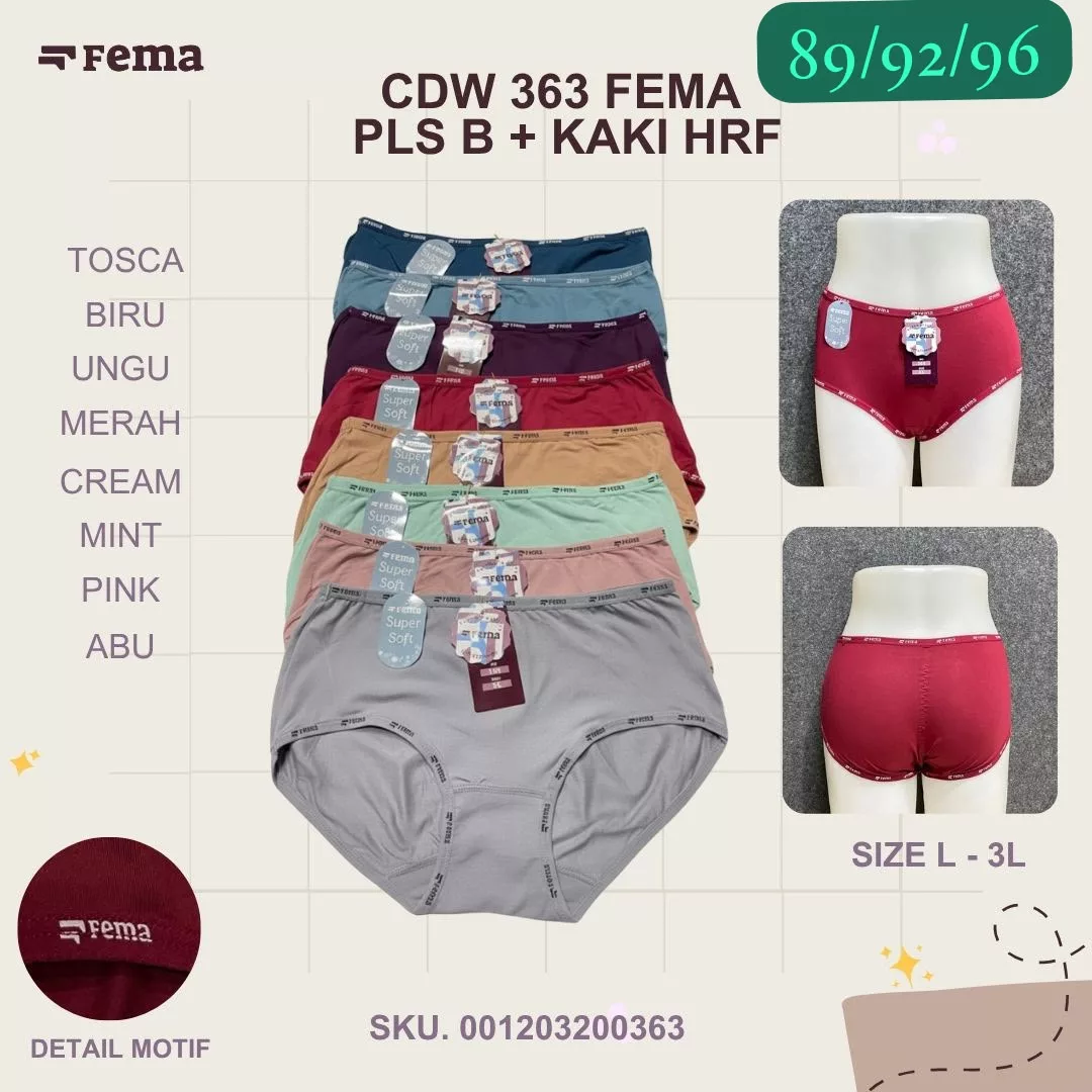 Celana Dalam Wanita FEMA 363 Ban dan Kaki Huruf