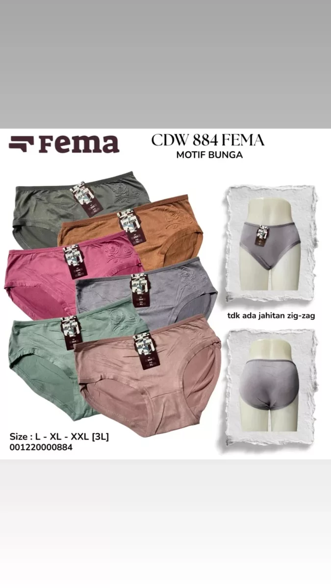 Celana Dalam Wanita FEMA 884 Motif Bunga