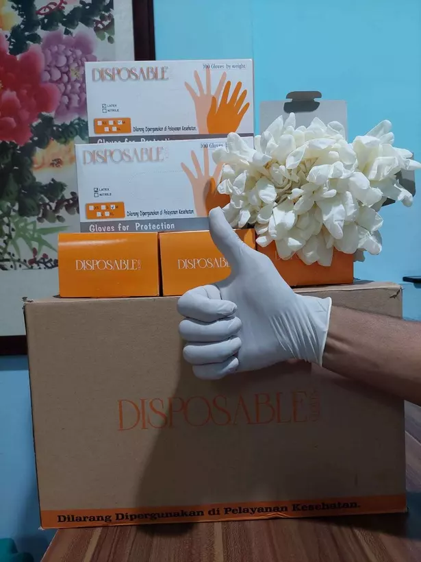 Disposable Latex Powder Free kemasan box