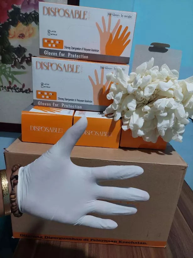 Disposable Latex Powdered kemasan box