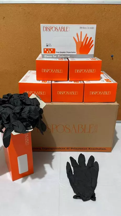 Disposable Nitrile Powder Free Black kemasan box