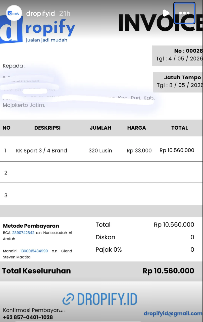 Testimoni pelanggan Dropify