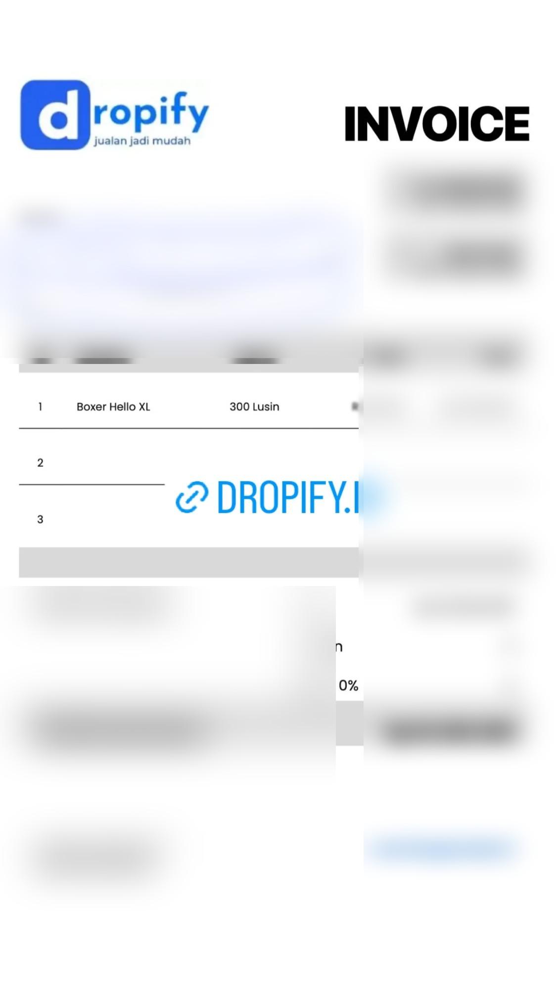 Dokumentasi pesanan pelanggan Dropify